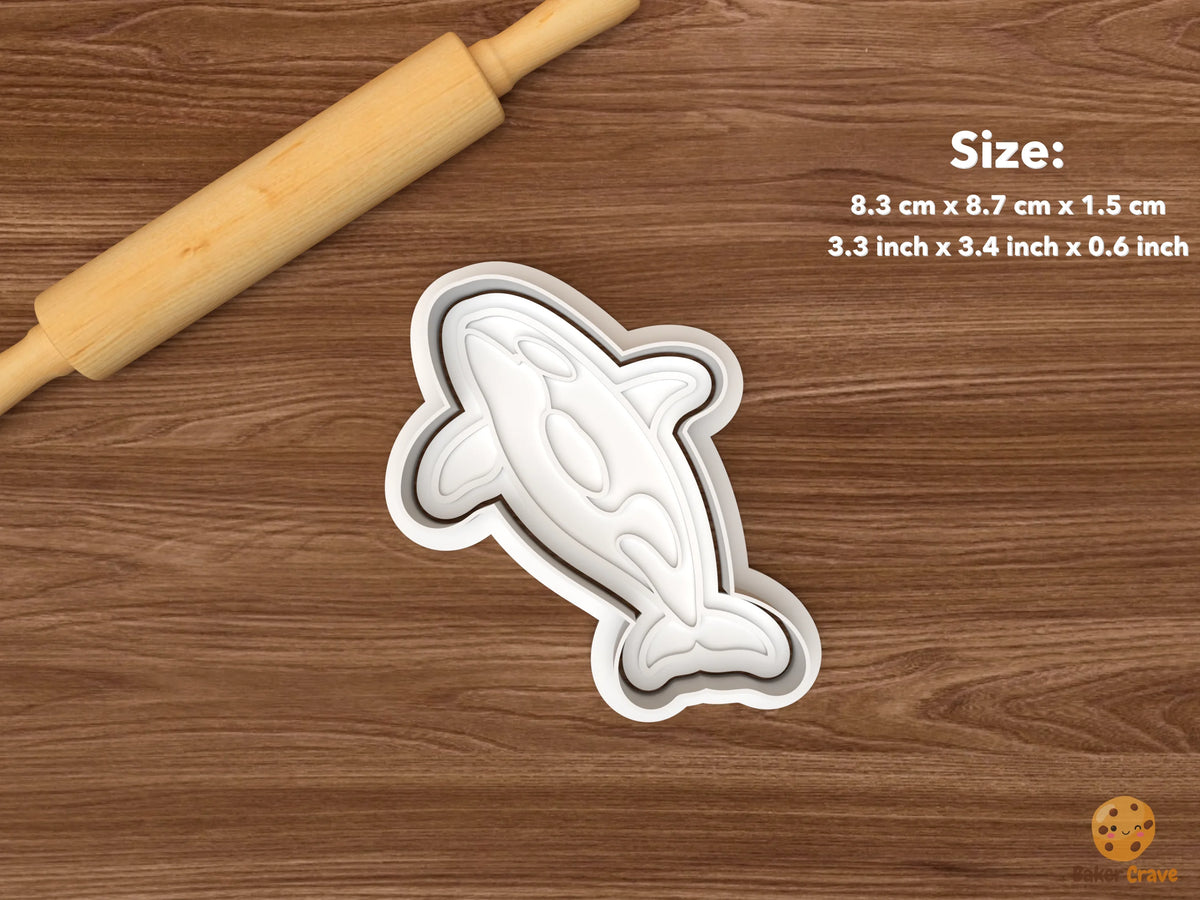 Orca Whale Cookie Cutter Set STL File - single leaping orca whale