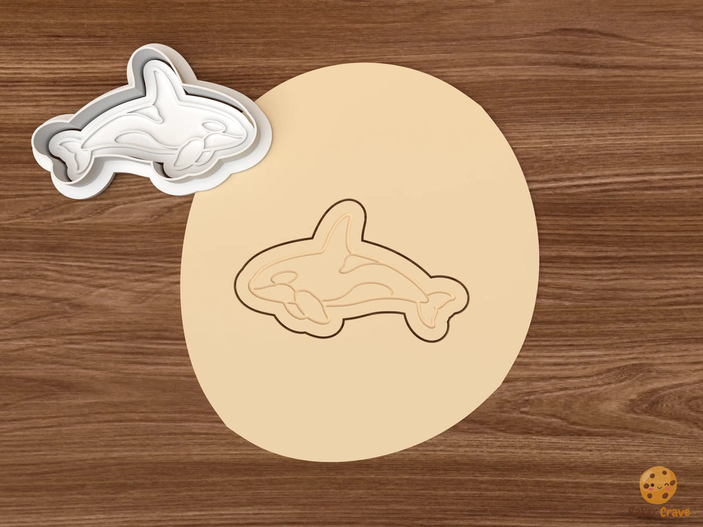 Orca Whale Cookie Cutter Set STL File - dough swimming orca whale