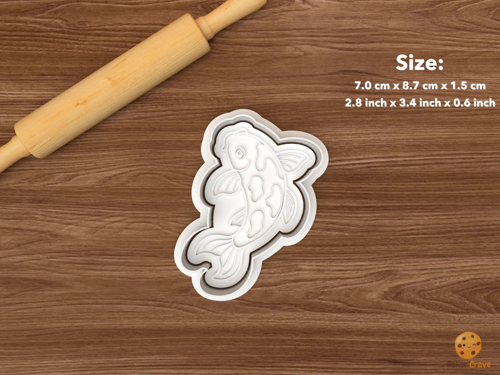 Ornamental Fish Cookie Cutter Set STL File - single spotted koi fish