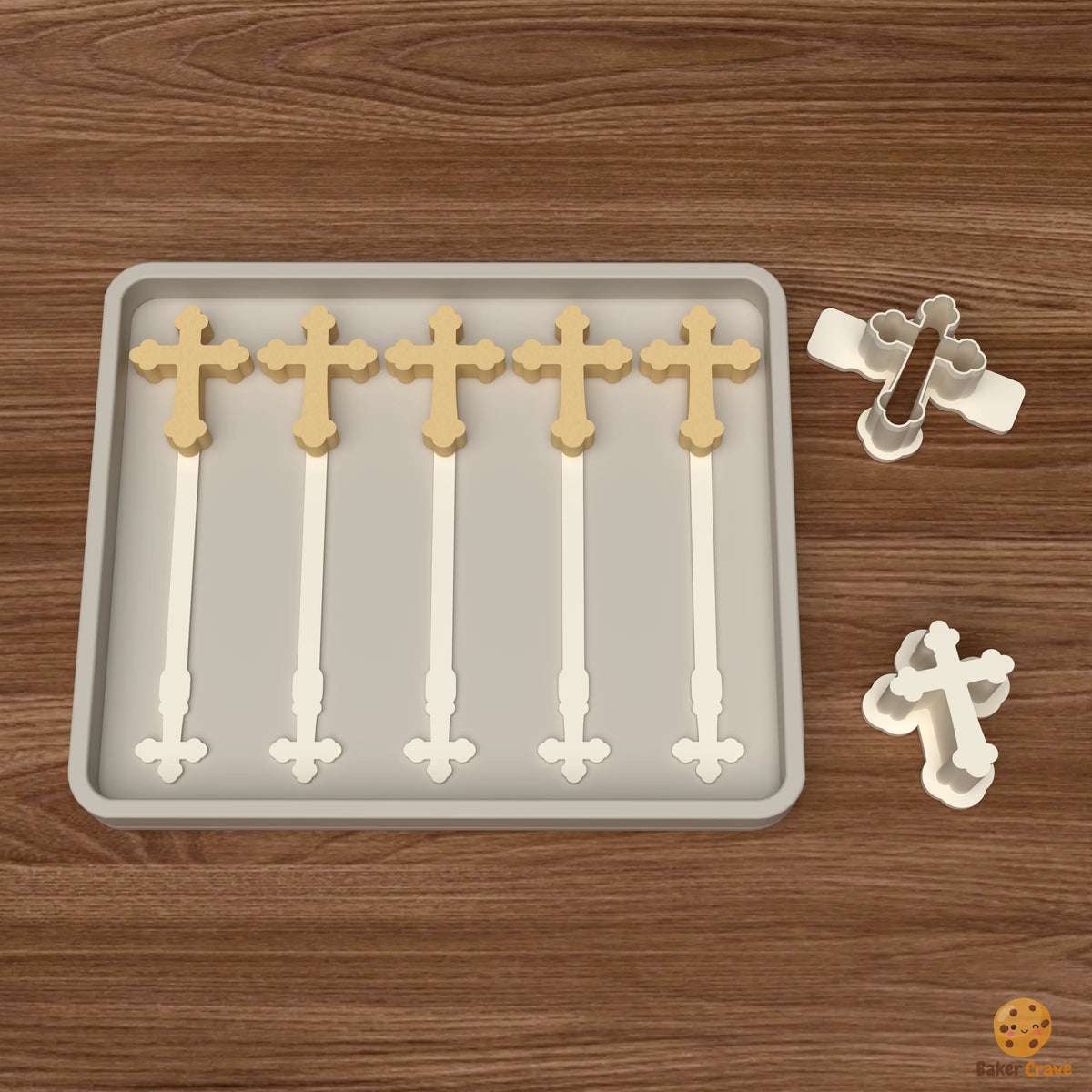 Ornate Trefoil Cross Cake Pop Mold STL File