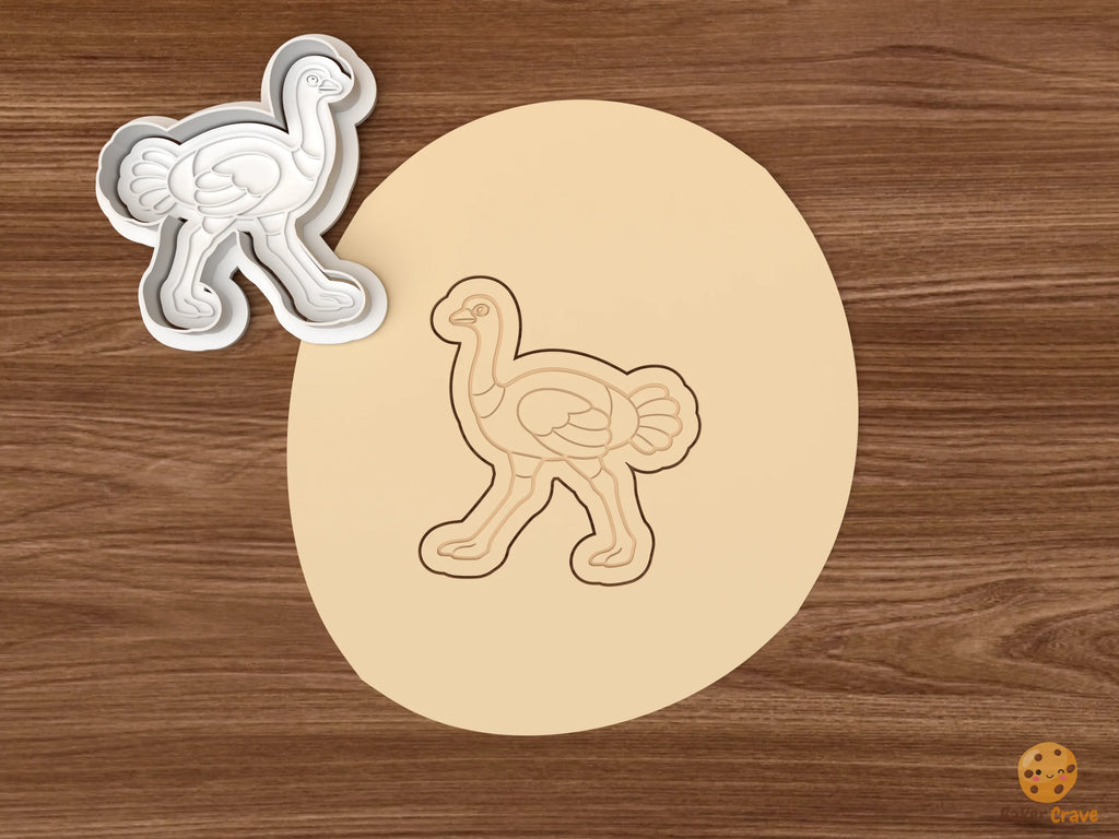 Ostrich Cookie Cutter Set STL File - dough walking ostrich
