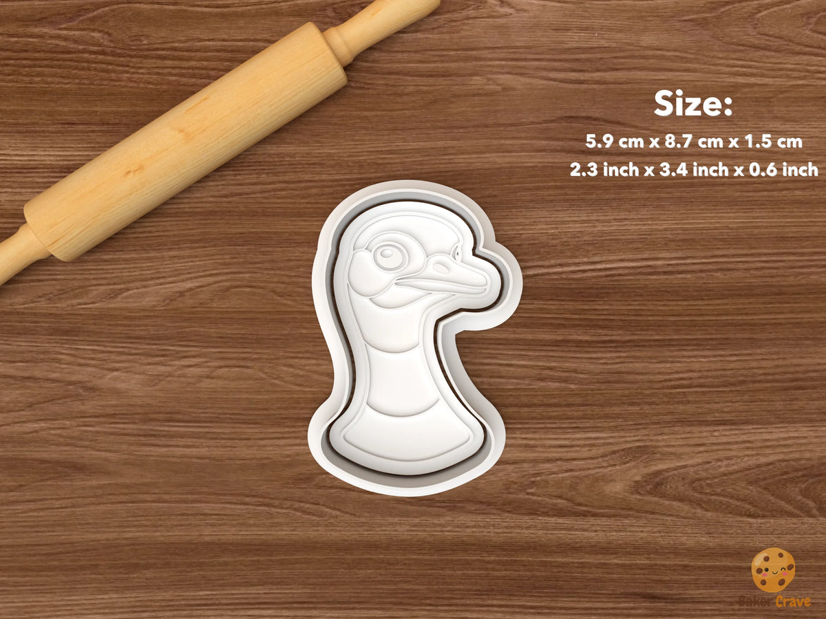 Ostrich Cookie Cutter Set STL File - single ostrich head