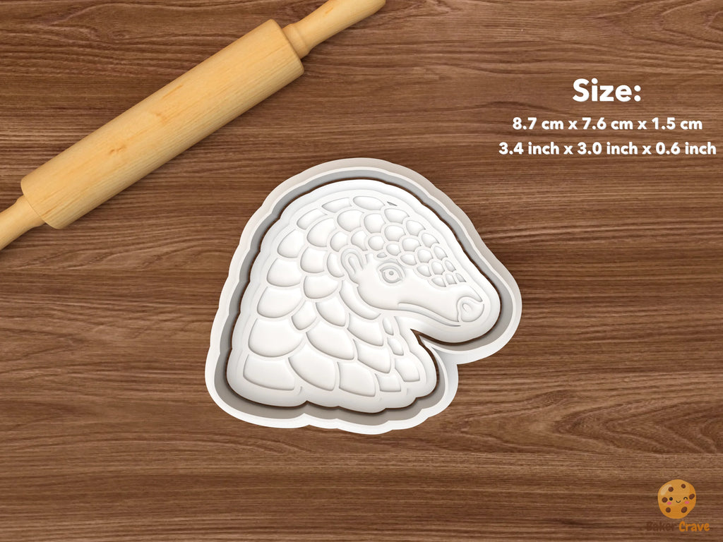 Pangolin Cookie Cutter Set STL File - single pangolin head