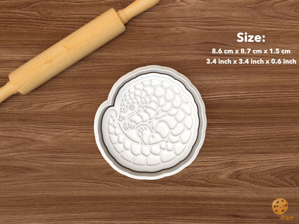 Pangolin Cookie Cutter Set STL File - single curled pangolin