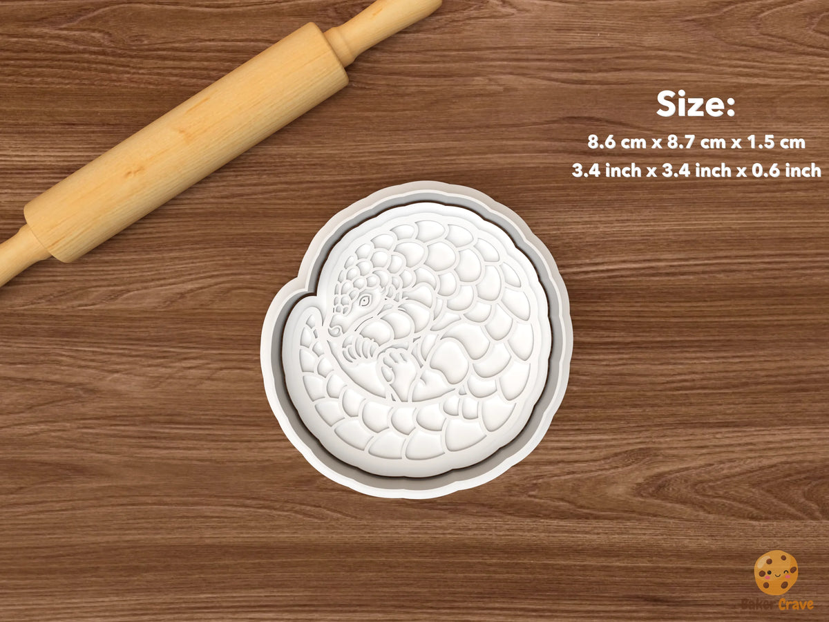 Pangolin Cookie Cutter Set - single curled pangolin
