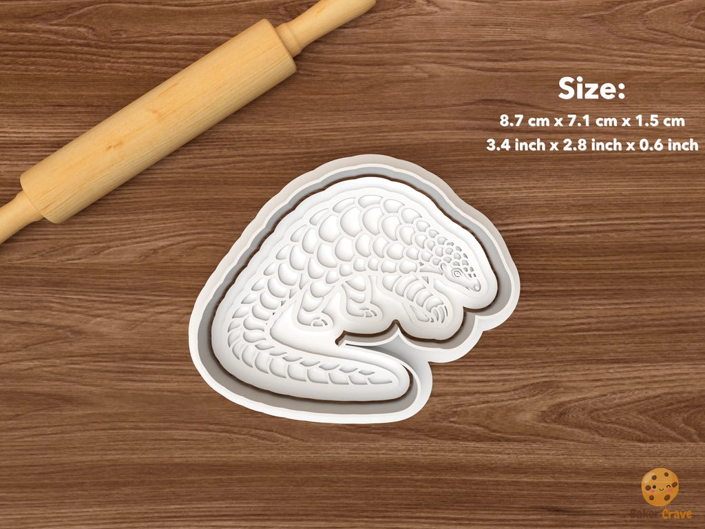 Pangolin Cookie Cutter Set STL File - single walking pangolin