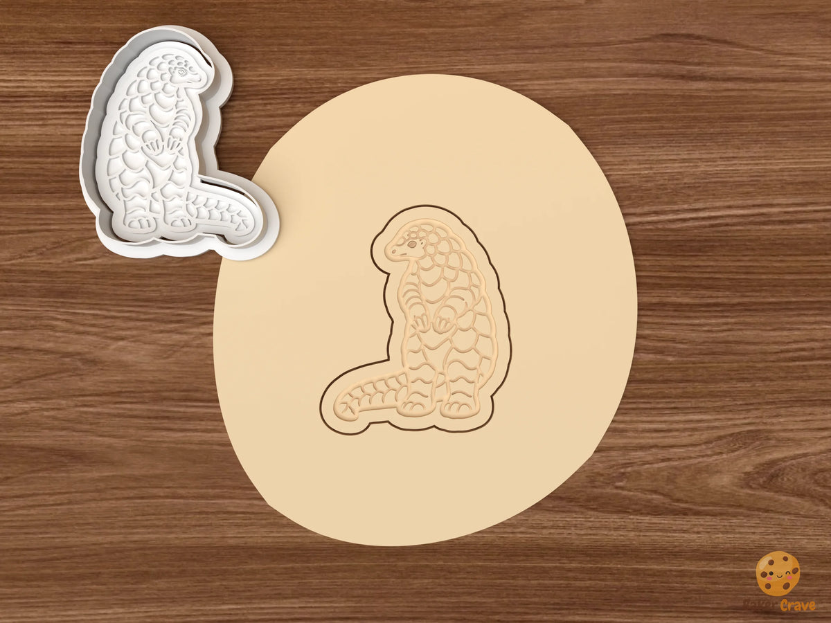 Pangolin Cookie Cutter Set - dough standing pangolin