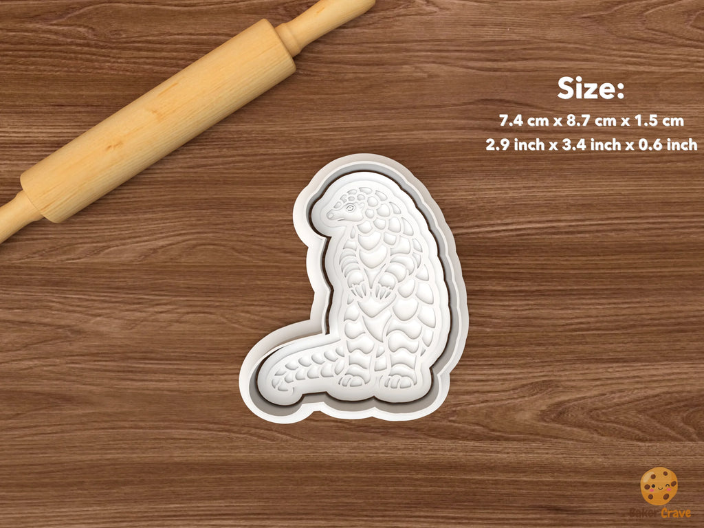 Pangolin Cookie Cutter Set STL File - single standing pangolin