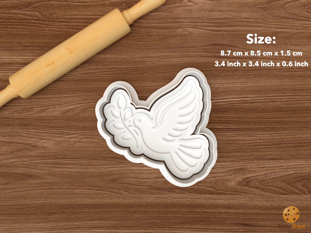 Peace Dove Cookie Cutter Set STL File - single dove carrying olive branch