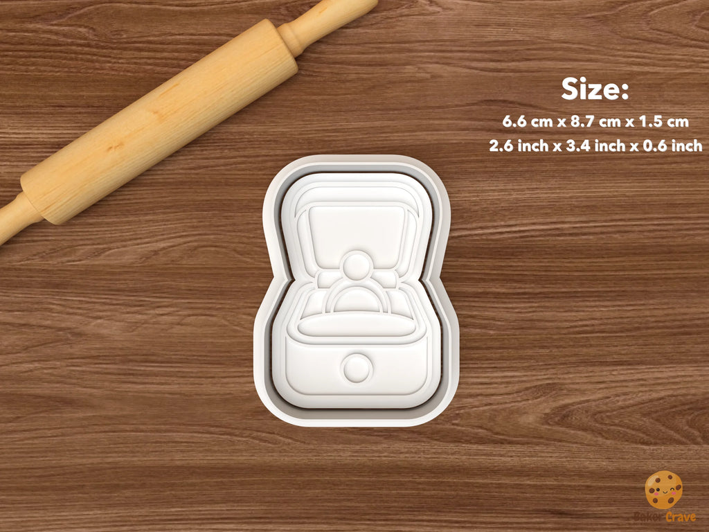 Pearl Bridal Cookie Cutter Set STL File - single pearl ring box