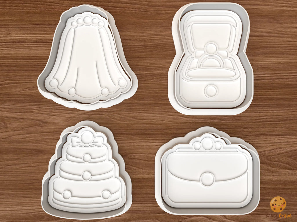 Pearl Bridal Cookie Cutter Set STL File - 01 set main