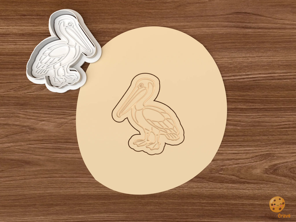 Pelican Cookie Cutter Set STL File - dough standing pelican