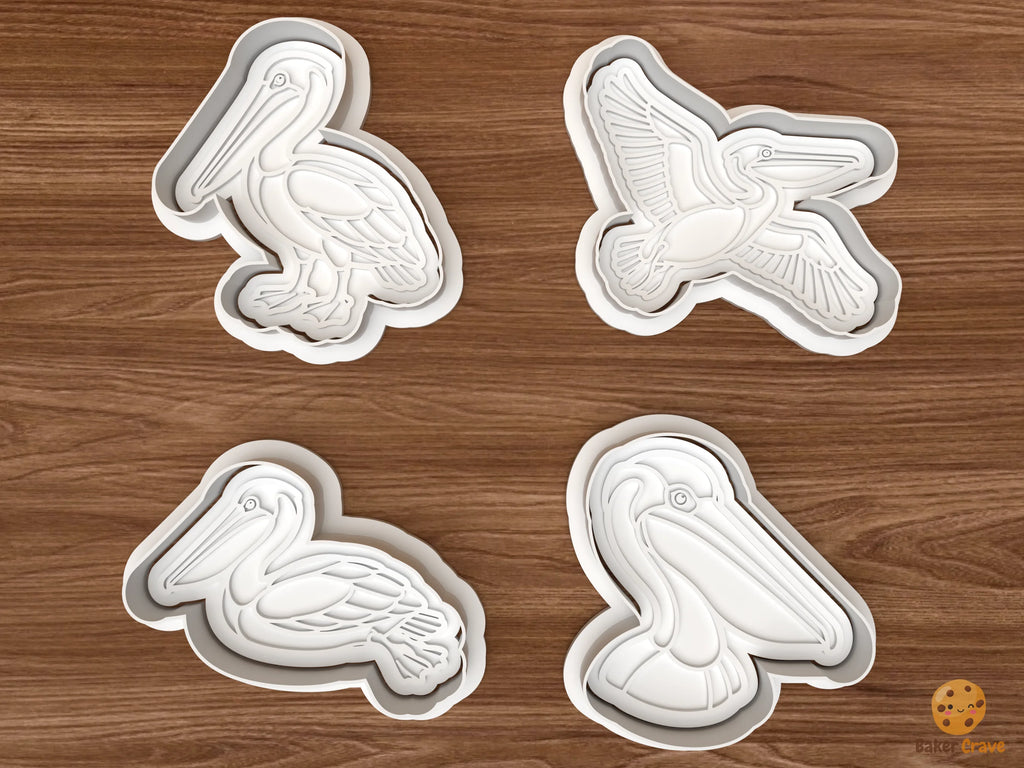 Pelican Cookie Cutter Set STL File - 01 set main
