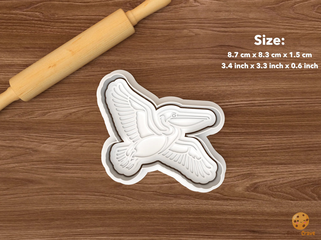 Pelican Cookie Cutter Set STL File - single flying pelican