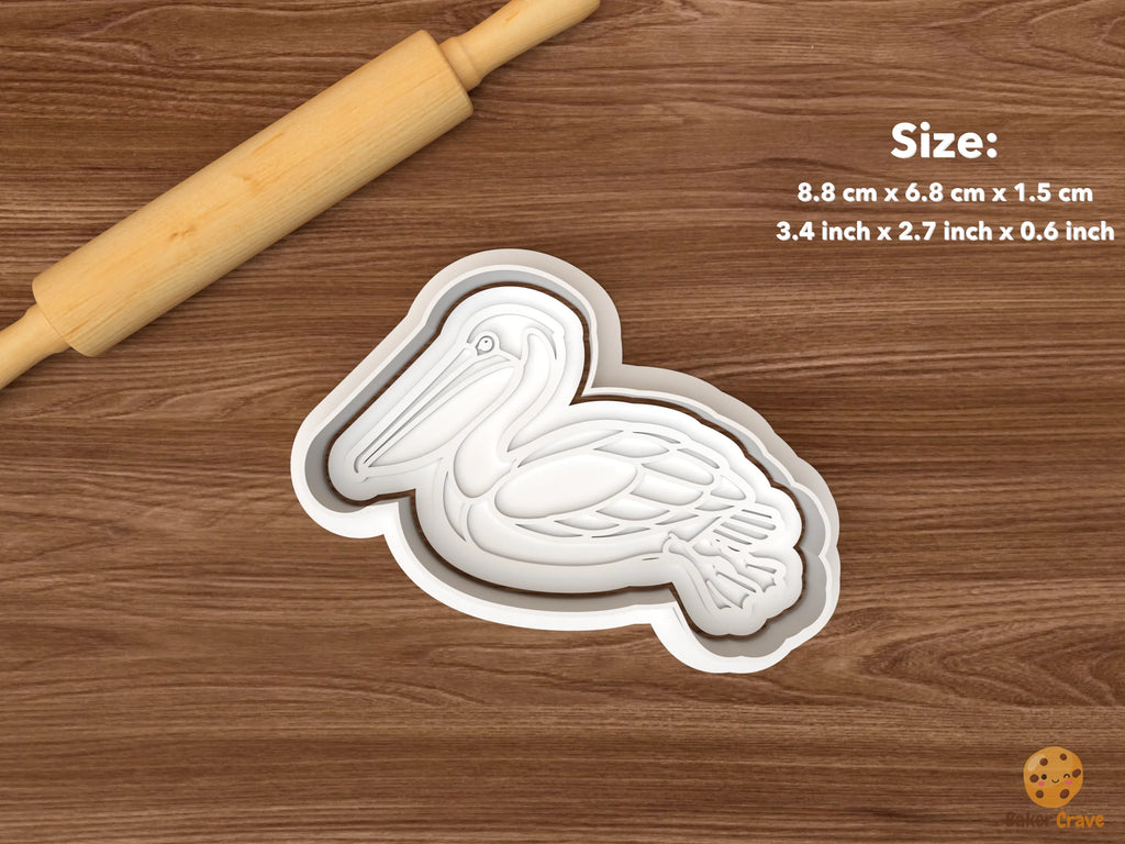 Pelican Cookie Cutter Set STL File - single resting pelican