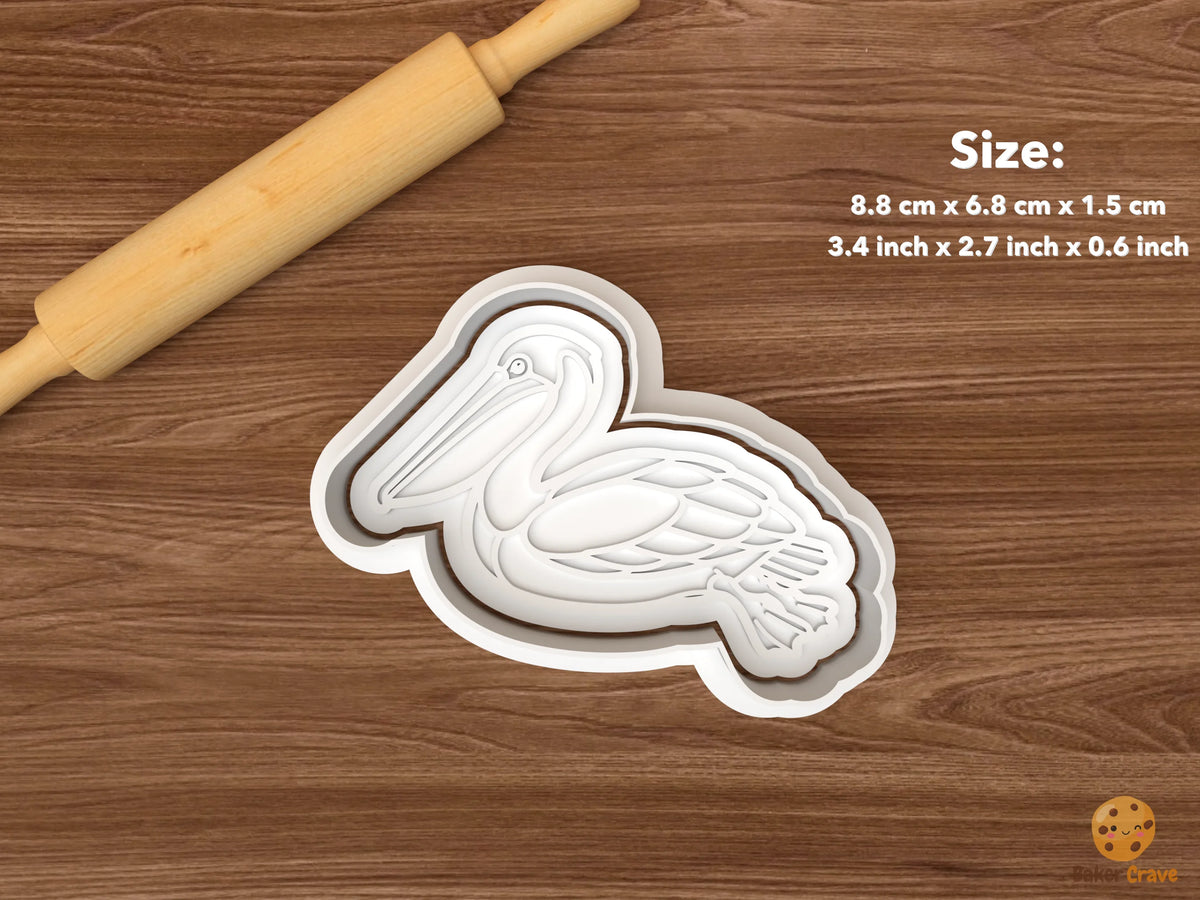 Pelican Cookie Cutter Set STL File - single resting pelican