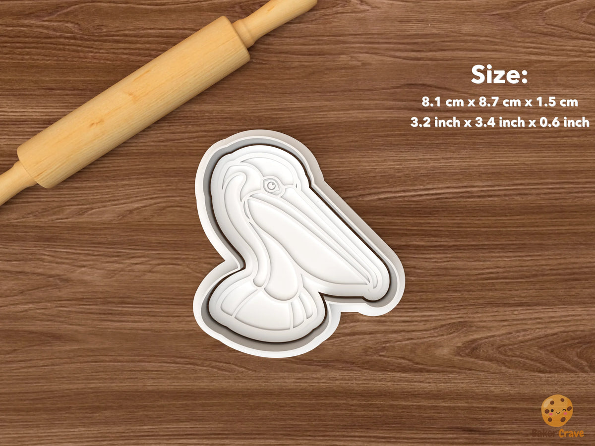 Pelican Cookie Cutter Set STL File - single front facing pelican