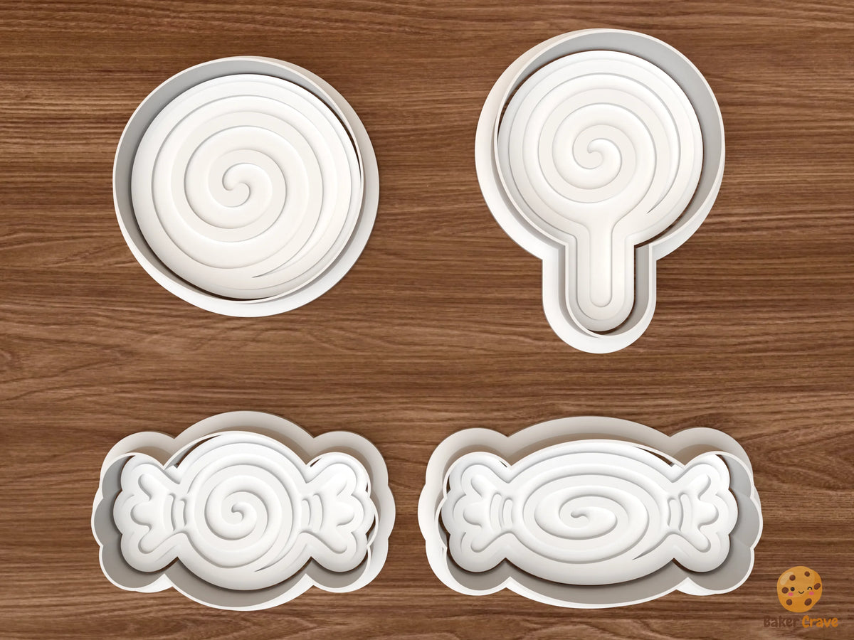 Peppermint Christmas Sweets Cookie Cutter Set STL File