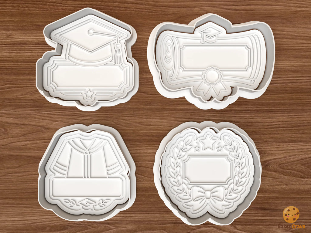 Personalized Graduation Cookie Cutter Set STL File - 01 set main