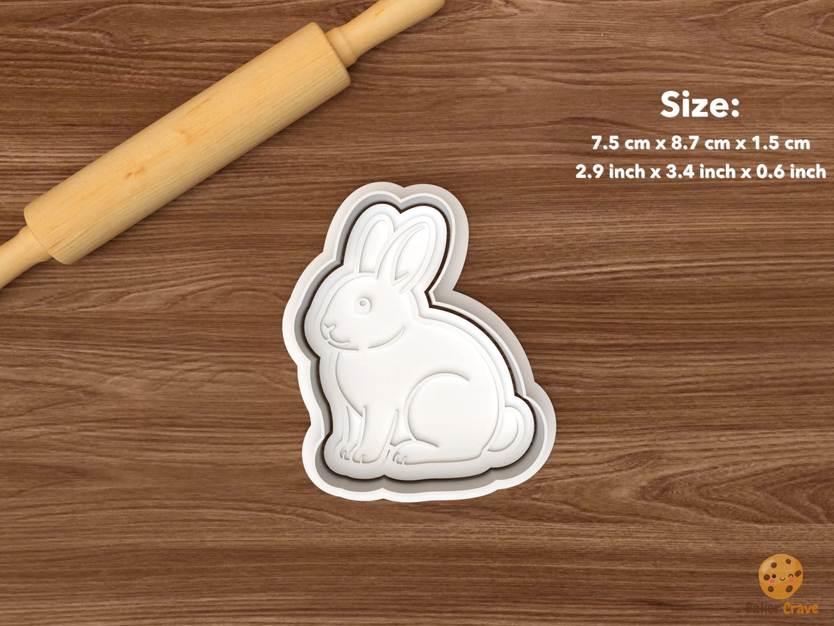 Pet Rabbit Cookie Cutter Set STL File - single sitting rabbit