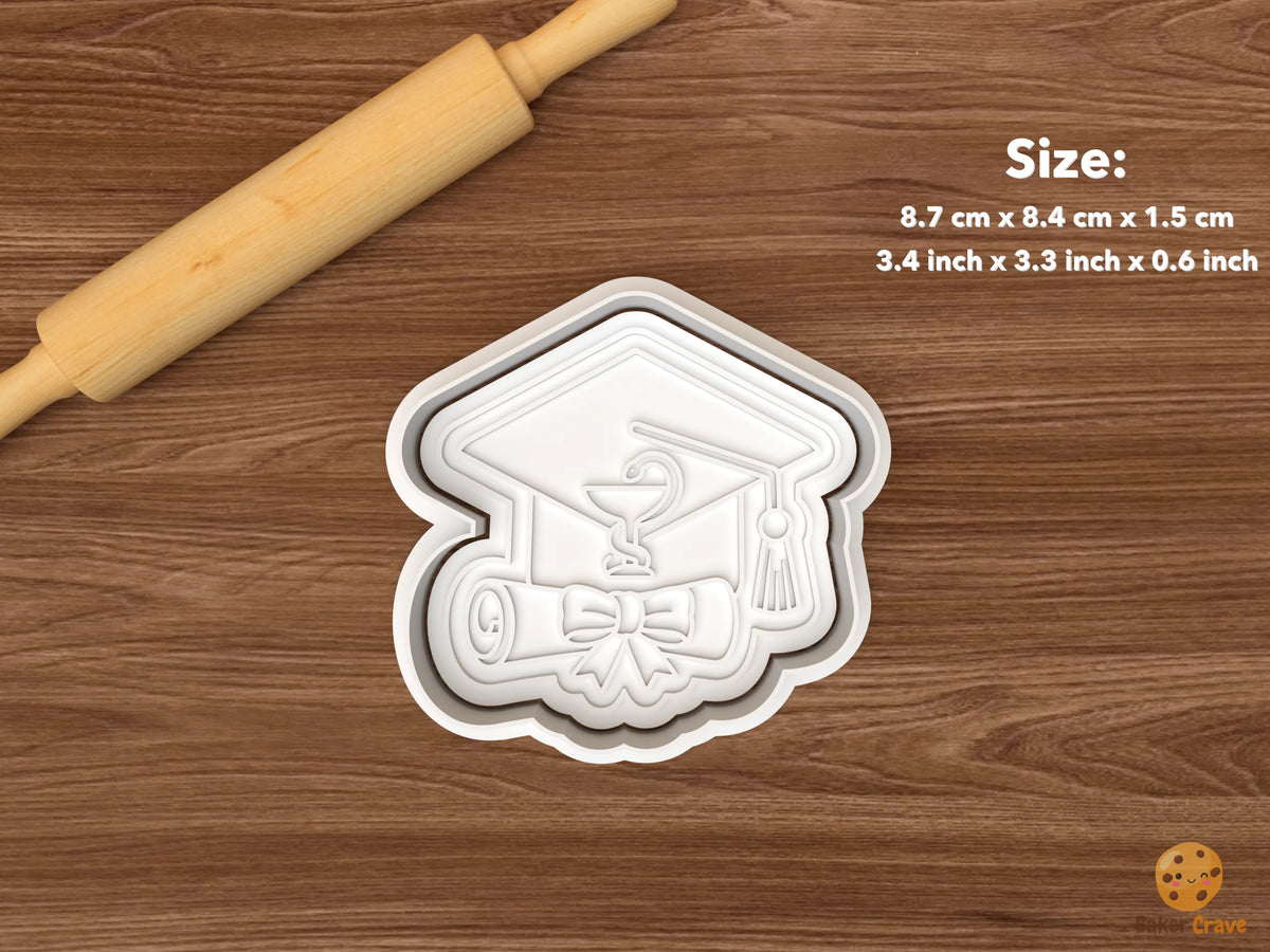 Pharmacy Graduation Cookie Cutter Set - single pharmacy grad diploma