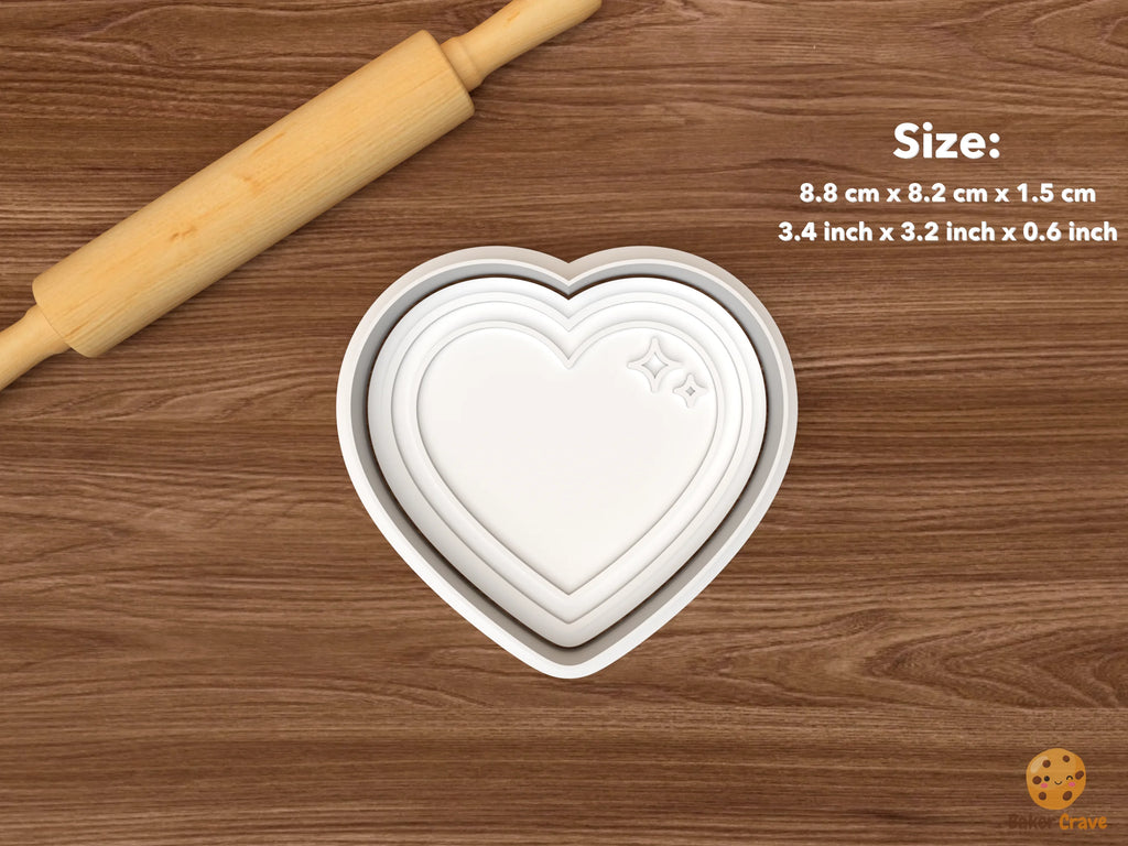 Pilates Wellness Cookie Cutter Set STL File - single heart plaque