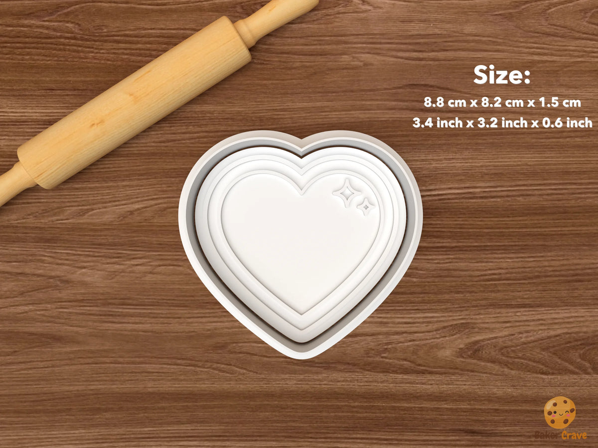 Pilates Wellness Cookie Cutter Set STL File - single heart plaque