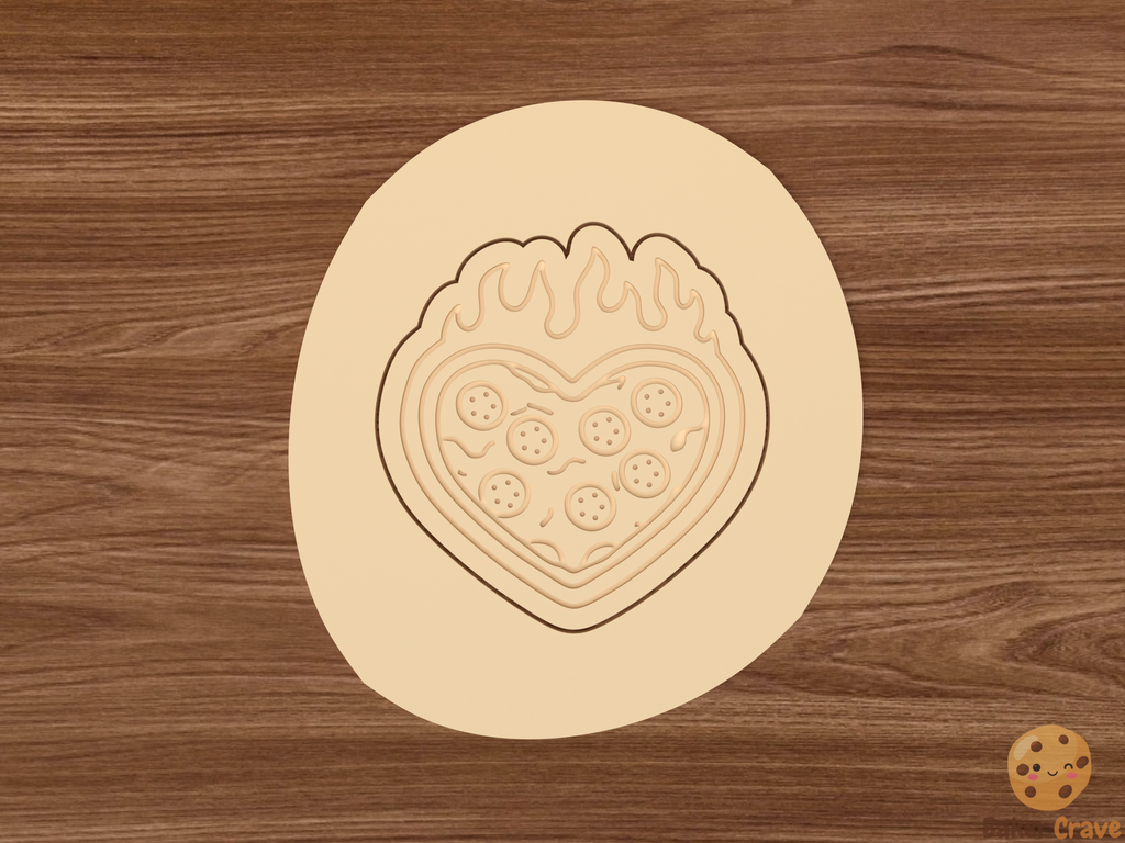 Valentine Pizza Cookie Cutter Set STL File - pizza3