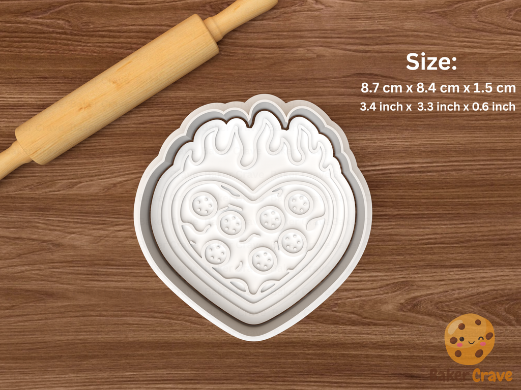 Valentine Pizza Cookie Cutter Set STL File - pizza9