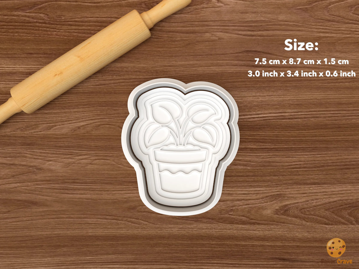 Plant Mom Cookie Cutter Set - single potted plant