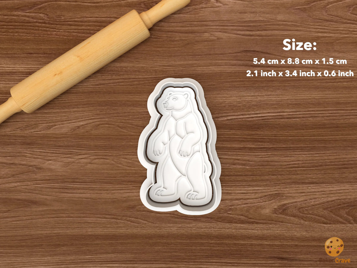 Polar Bear Cookie Cutter Set STL File - single standing polar bear