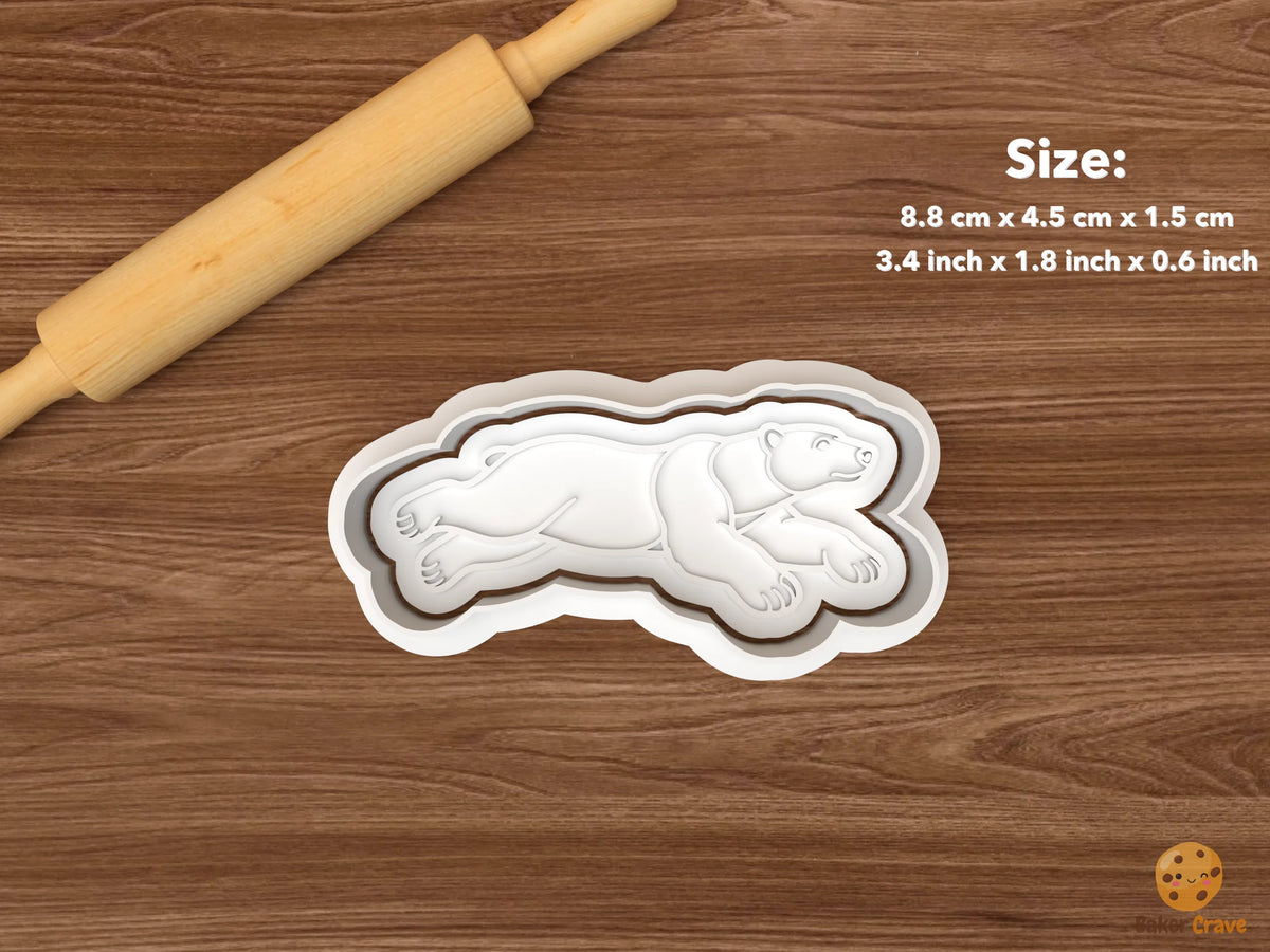 Polar Bear Cookie Cutter Set STL File - single resting polar bear