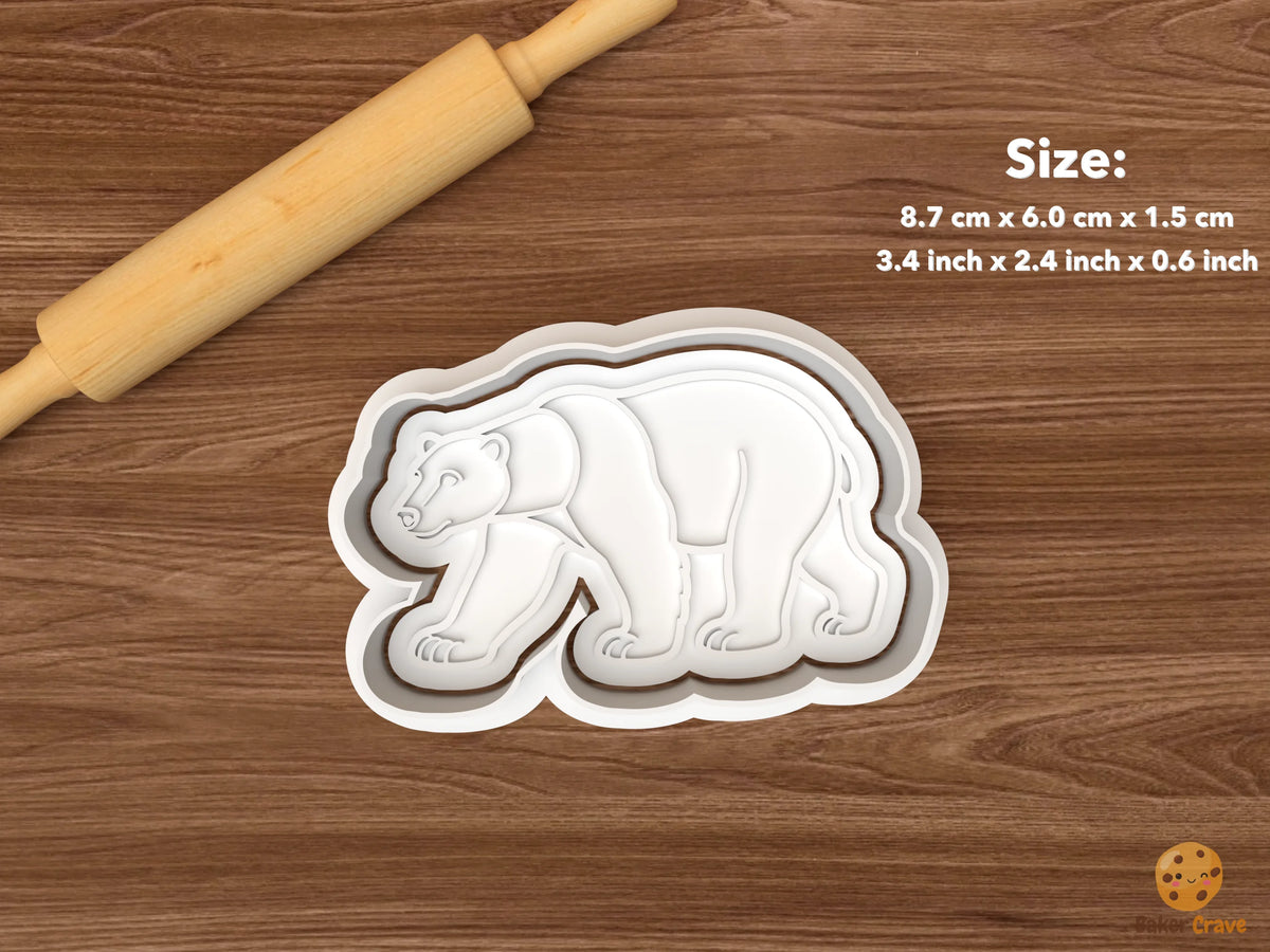 Polar Bear Cookie Cutter Set STL File - single walking polar bear