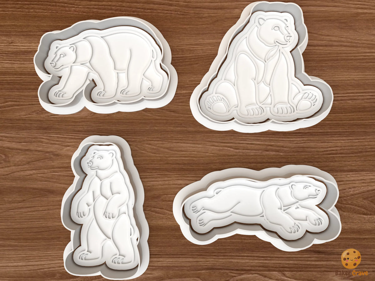 Polar Bear Cookie Cutter Set STL File - 01 set main