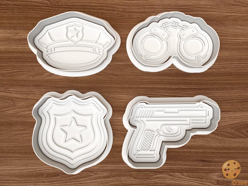 Police Cookie Cutter Set STL File - police5