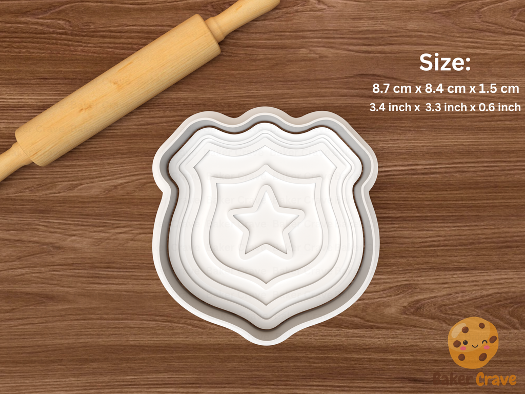 Police Cookie Cutter Set STL File - police6