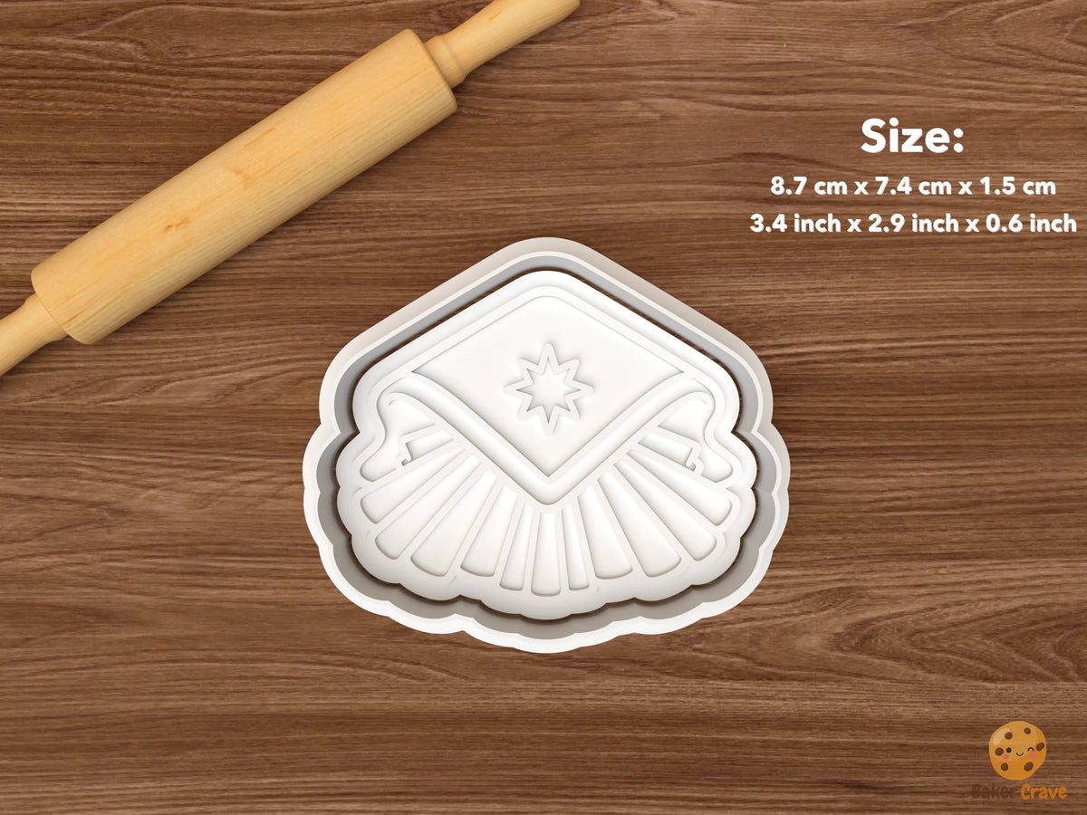 Polish Wigilia Christmas Cookie Cutter Set STL File - single opatek wafer on napkin