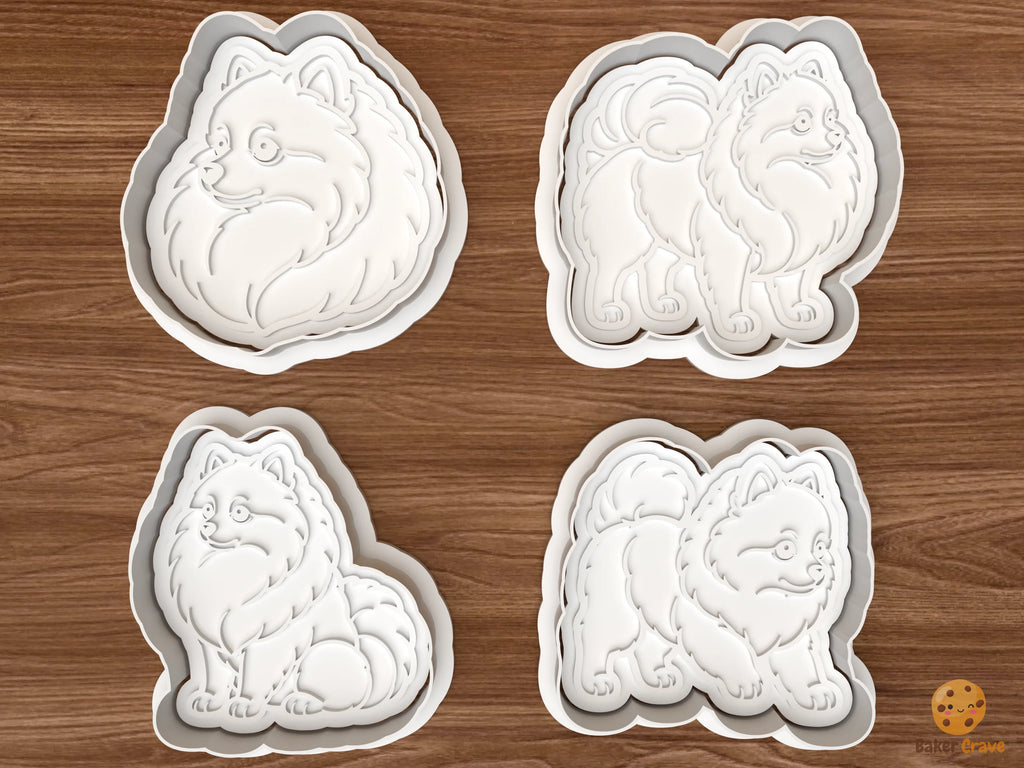 Pomeranian Dog Cookie Cutter Set STL File - 01 set main
