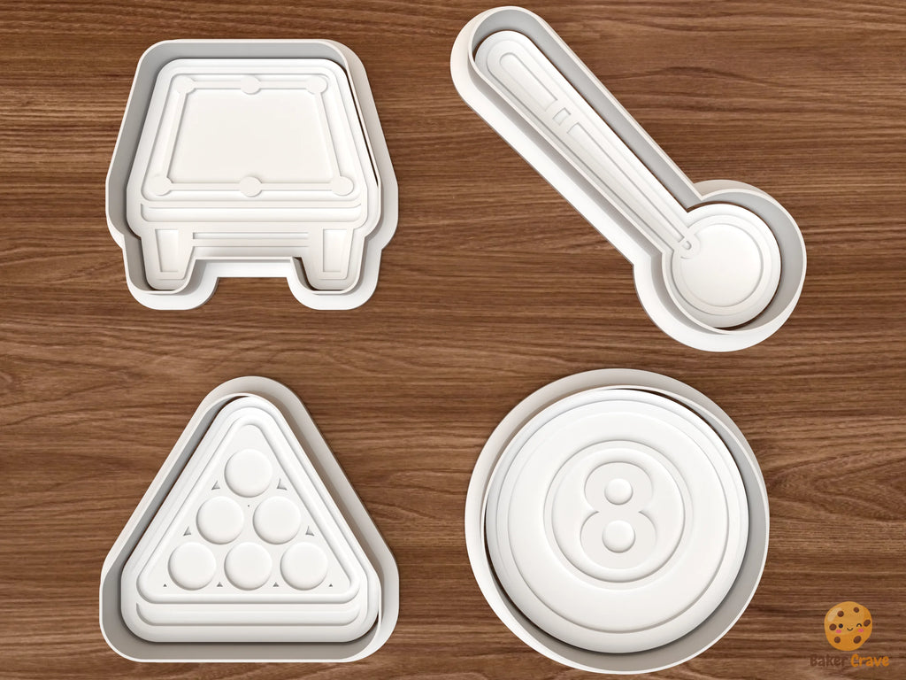 Pool Billiards Cookie Cutter Set STL File - 01 set main