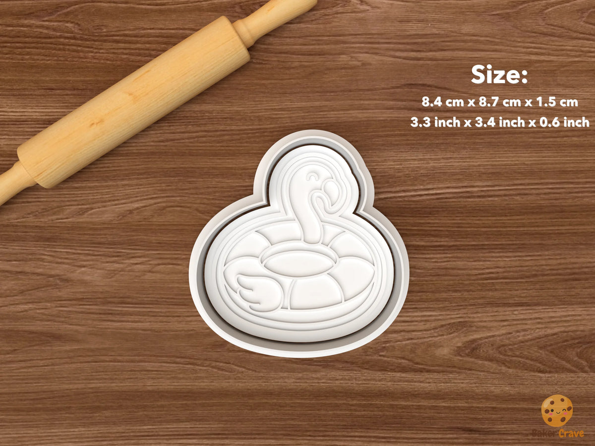 Pool Party Cookie Cutter Set STL File - single flamingo float