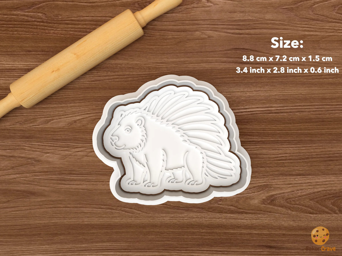 Porcupine Cookie Cutter Set - single standing porcupine left