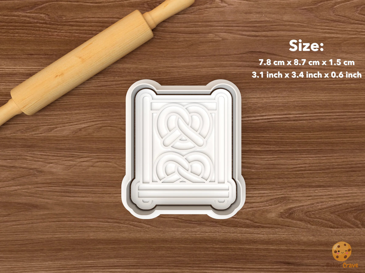 Pretzel Bakery Cookie Cutter Set - single pretzel display rack