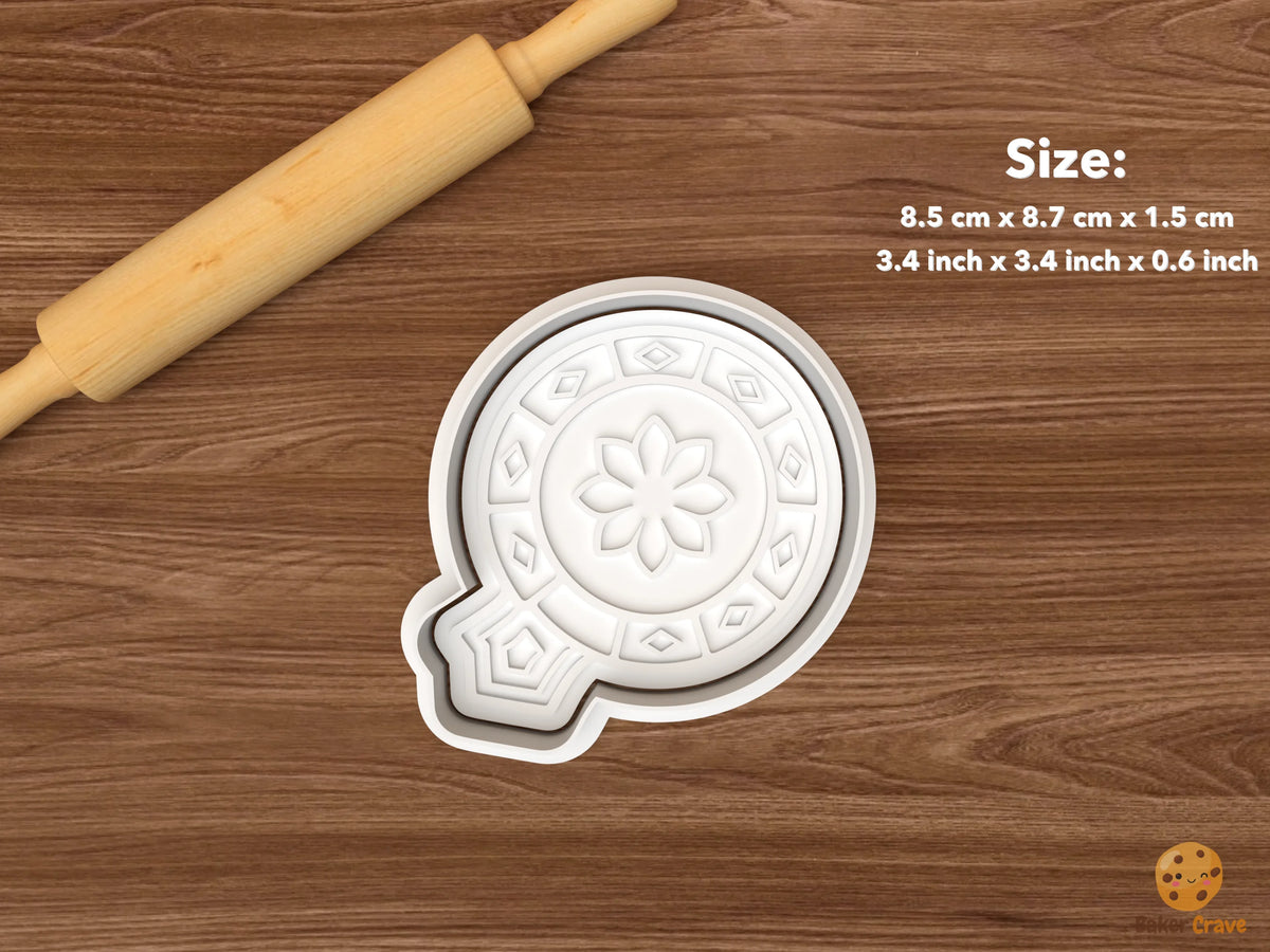 Puerto Rican Parranda Christmas Cookie Cutter Set STL File - single pandereta tambourine