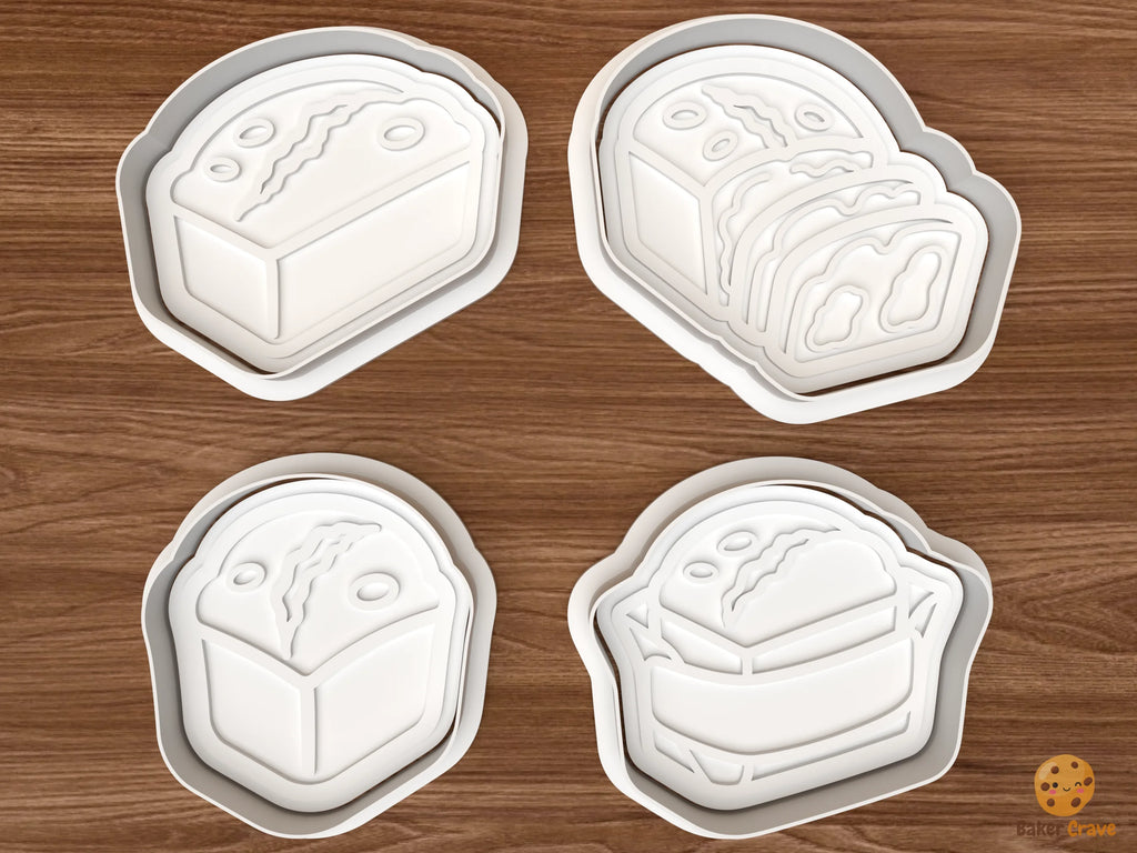 Pumpkin Bread Bakery Cookie Cutter Set STL File
