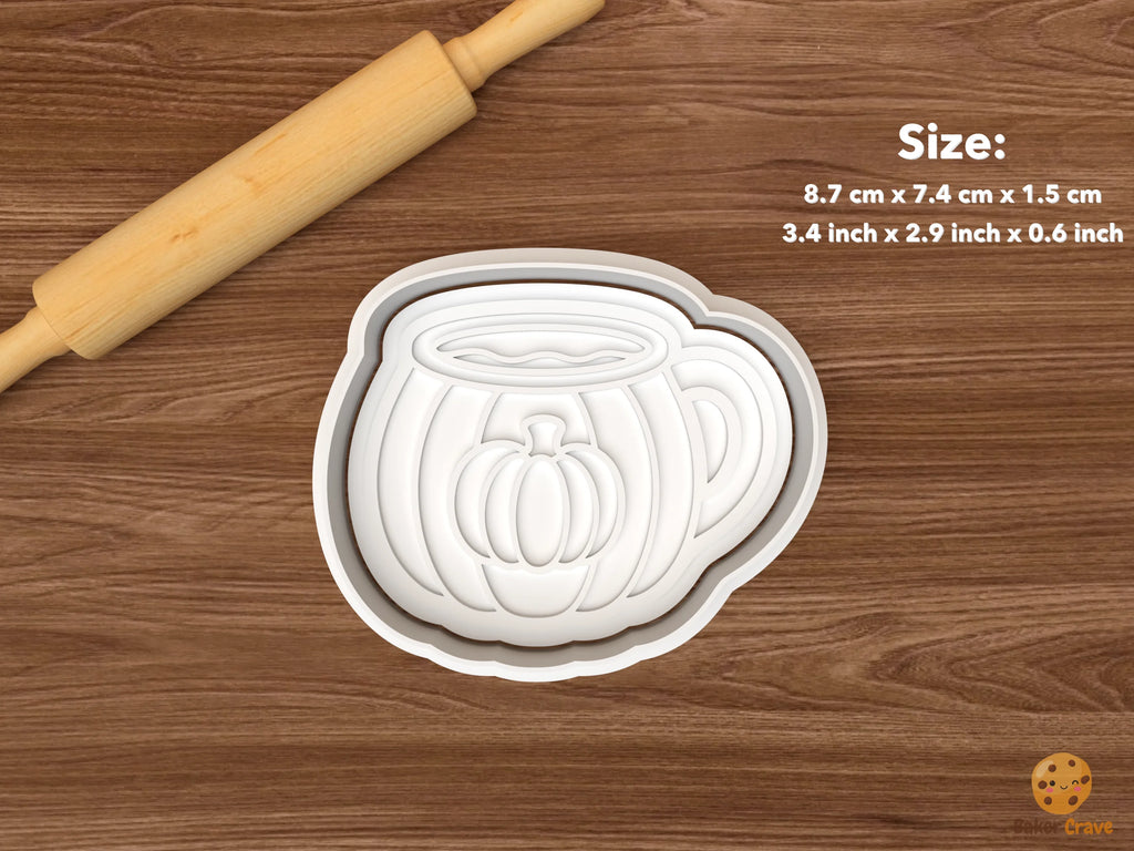 Pumpkin Spice Treats Cookie Cutter Set STL File - single pumpkin mug