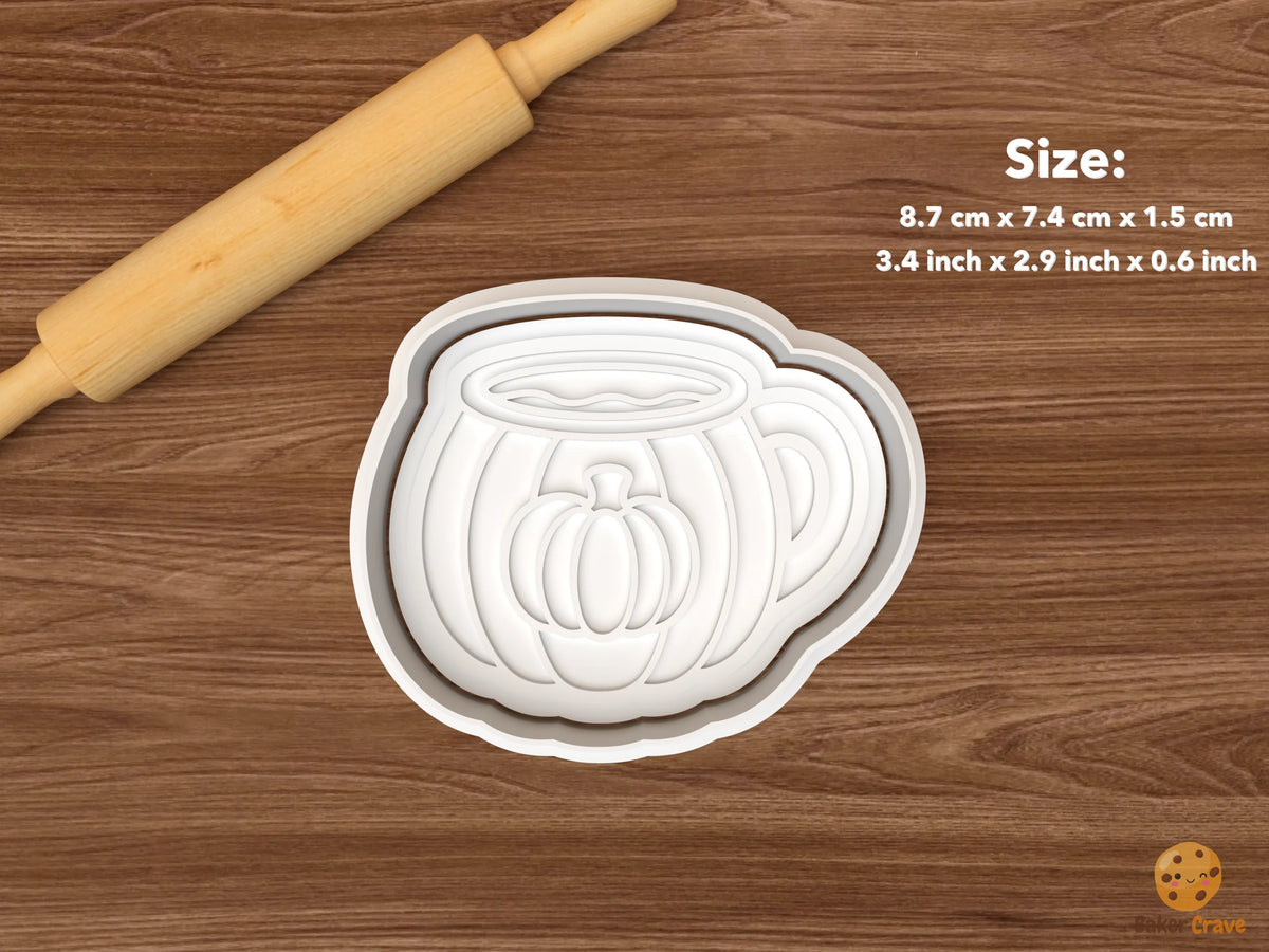 Pumpkin Spice Treats Cookie Cutter Set STL File - single pumpkin mug