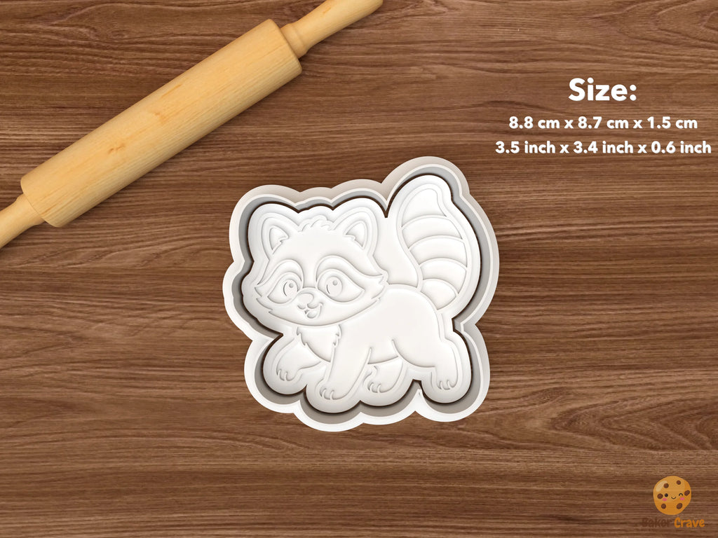 Raccoon Cookie Cutter Set STL File - single walking raccoon