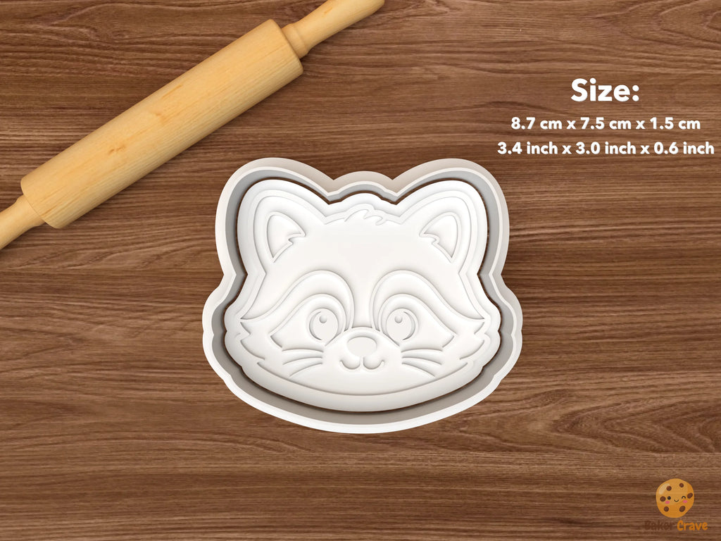 Raccoon Cookie Cutter Set STL File - single raccoon face