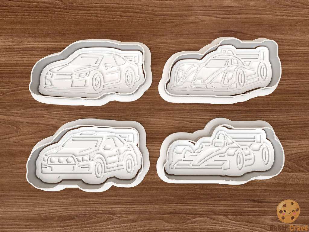 Racing Cars Cookie Cutter Set STL File - car2