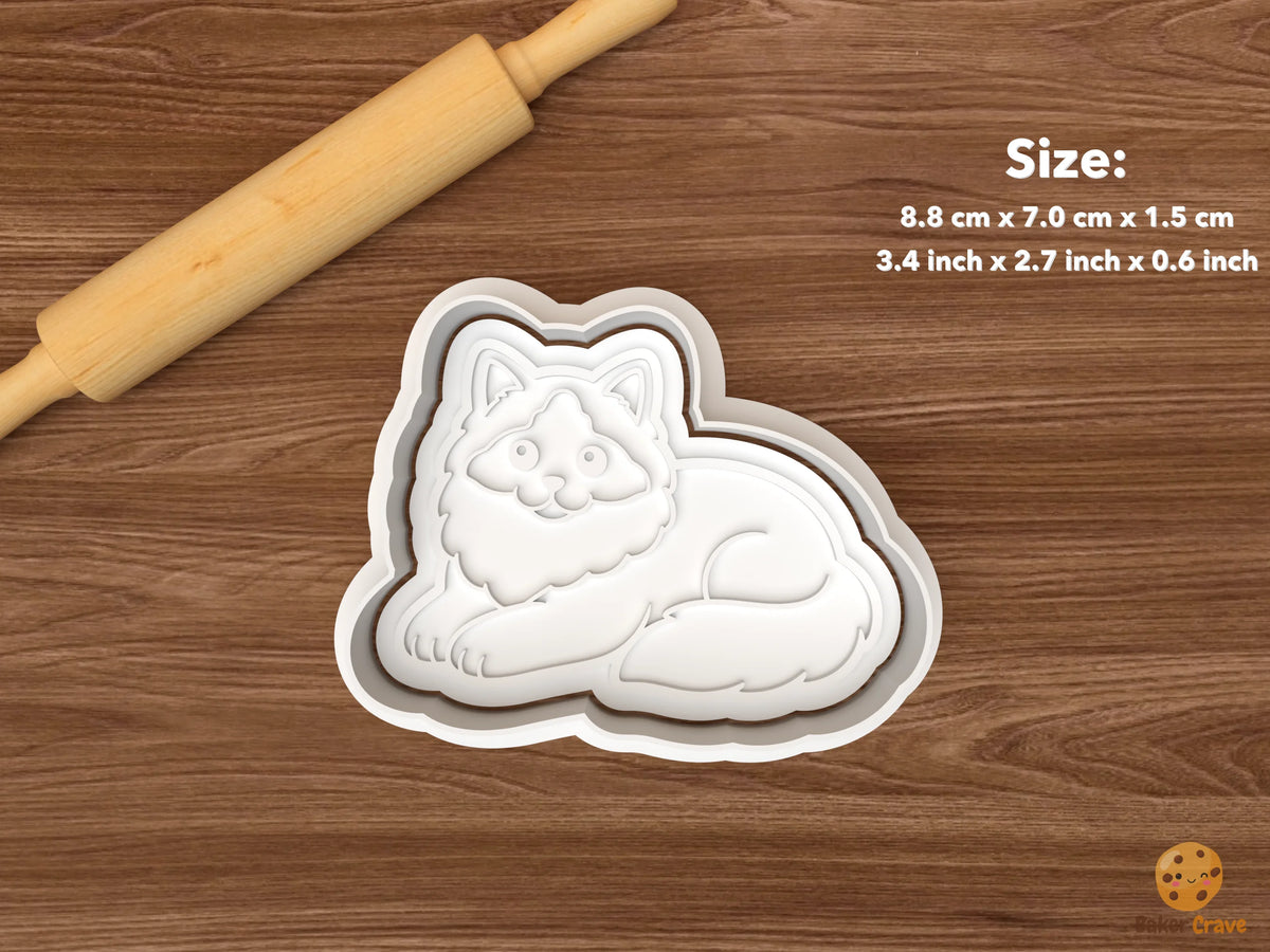 Ragdoll Cat Cookie Cutter Set - single lying ragdoll cat